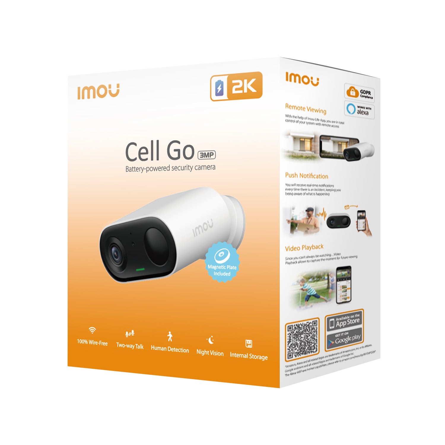 Cámara de Vigilancia Cell Go 3MP 2K ( Batería Recargable )