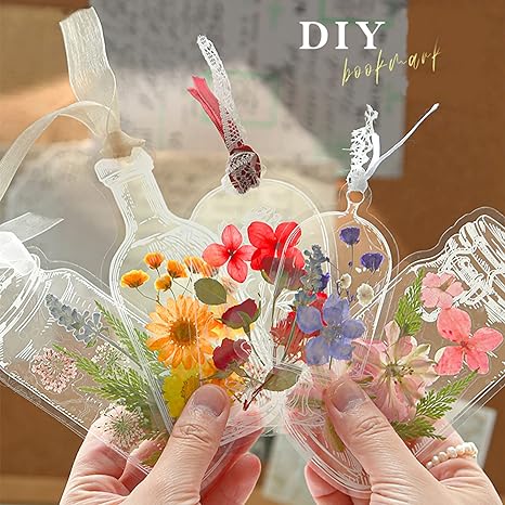 Marcapáginas Transparente para Flores (Pack de 5 Unidades)