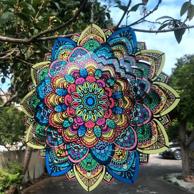 Mandala de Viento de Acero Inoxidable