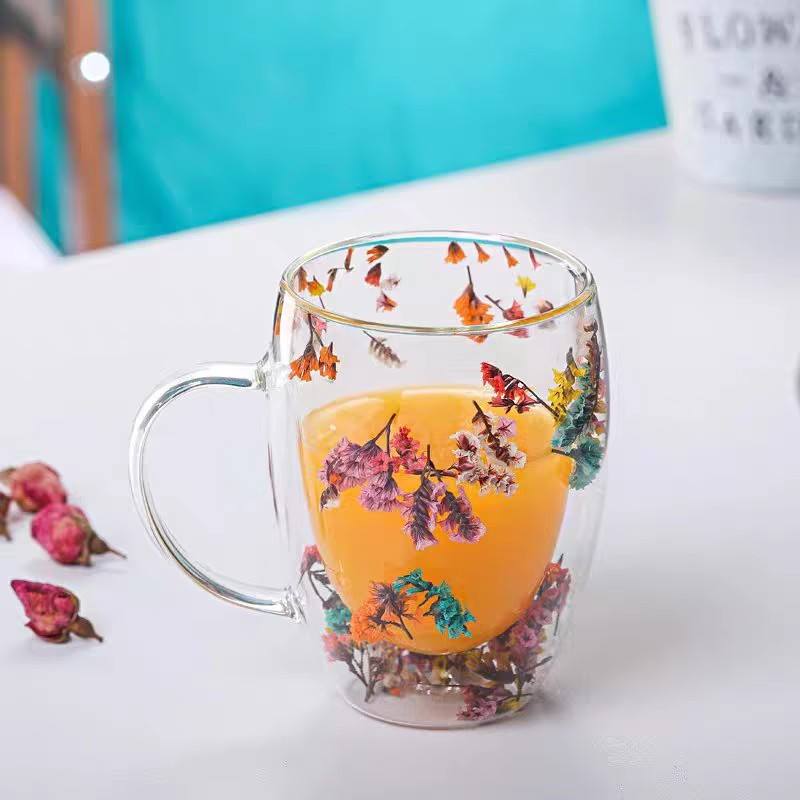 Taza Floral™ (Vidrio de Doble Capa)