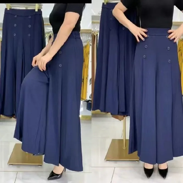 Pantalones de Pierna Ancha con Cintura Alta para Mujer