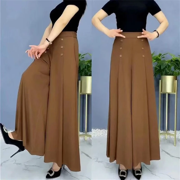 Pantalones de Pierna Ancha con Cintura Alta para Mujer