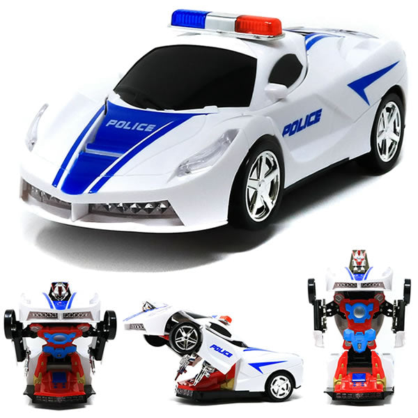 Auto Robot Policía Transformable 2 en 1