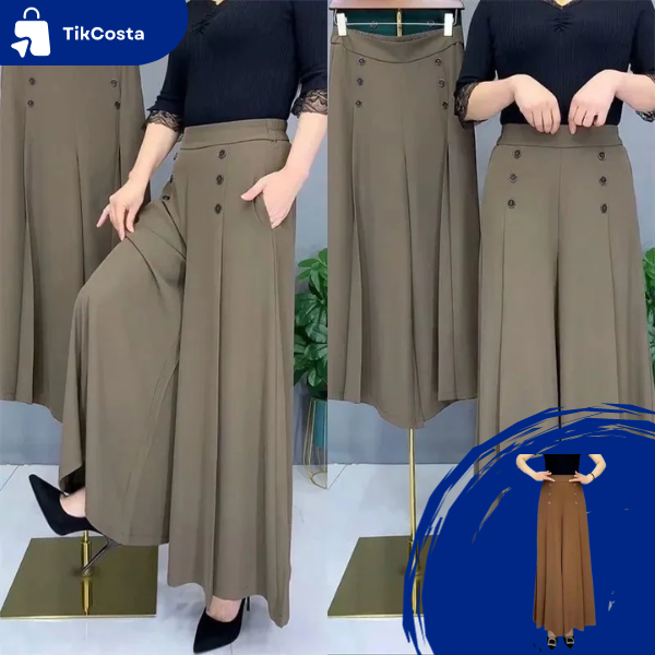 Pantalones de Pierna Ancha con Cintura Alta para Mujer