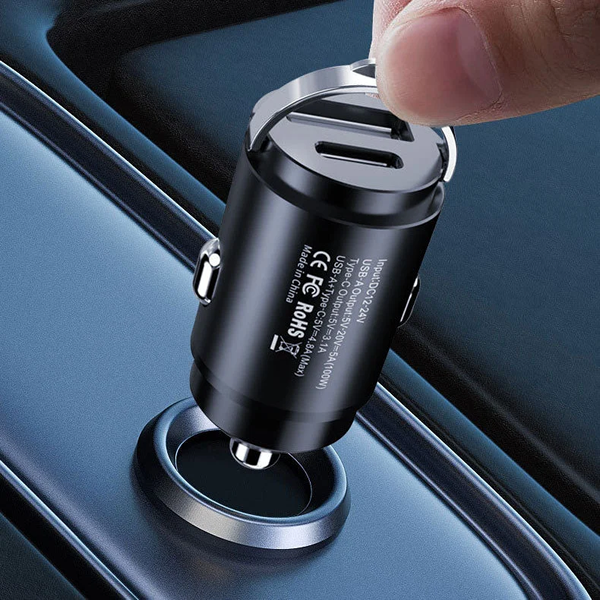 Cargador para Auto Ultrarrápido con Puerto USB y Tipo C