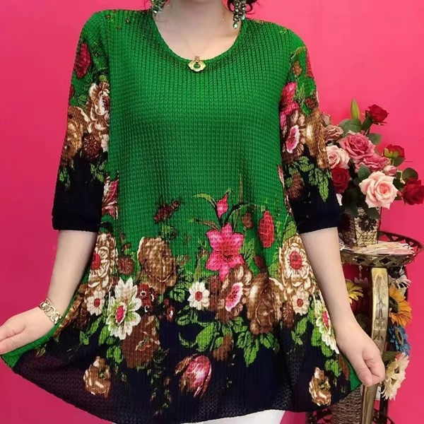 Blusa Floral de Verano para Mujer - Manga 3/4, Casual y Chic